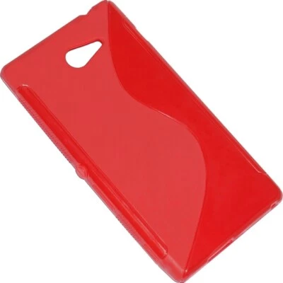 SSYL CUSTODIA SILICONE S-LINE COVER TPU BACK GEL CASE SONY XPERIA M2 RED ROSSA - Immagine 1 di 4