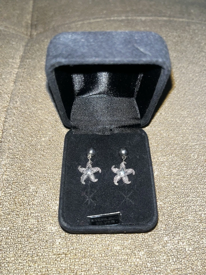Pendientes estrella de mar Tailandia vintage de plata de ley .925 Foto 1 de 1