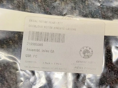 BRP OEM SeaDoo '19-'20 RXT 300 LH Rear Rotax Decal 219905389 new - Image 1 of 3