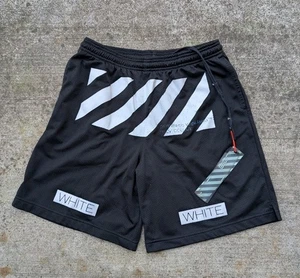 Off-White “Blue Collar” Mesh Shorts Size Medium Perforated Athletic Workout Tags - Picture 1 of 10