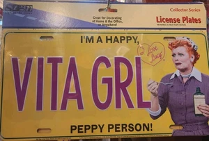 12 Inch I Love Lucy Vita Grl Girl License Plate Yellow  - Picture 1 of 1