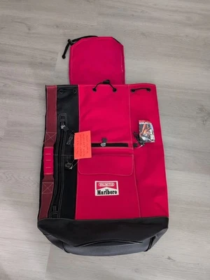 Vintage 90s Marlboro Unlimited Gear Red and Black Top Load Army Duffle Dry Bag - Image 1 of 2