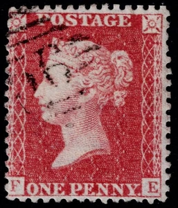 1857 1d Rose Scarce Plate 45 FE Williams Cert SG 40 Spec C10 Cork 156 Cat. £300 - Picture 1 of 2