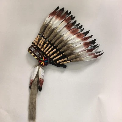 American Chief Indian Native Hat Feather Headdress Headband for Fancy Dress - Image 1 of 4