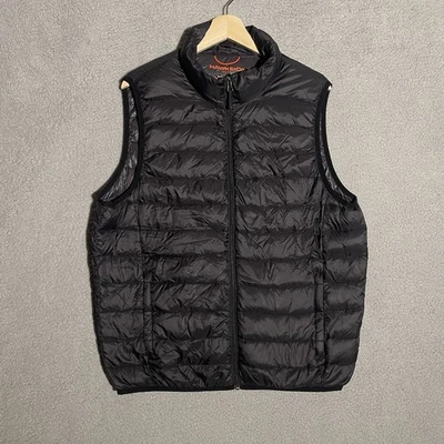 Hawk and Co Sport Performance Black Puffer Vest Mens Medium Duck Feather Down - Image 1 of 4