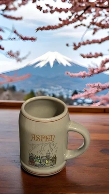 Caneca vintage ASPEN Beer Stein Tankard por Jim Ford cerâmica colecionável - Imagem 1 de 4