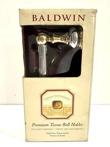 NEW Baldwin Premium Keswick Tissue Roll Holder Toilet Paper Laguna Brass Chrome - Picture 1 of 4