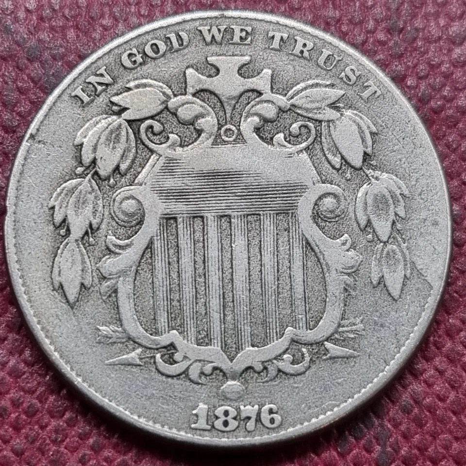 1876 Shield Nickel 5c Better Grade VF Details #92874 - Image 1 of 2