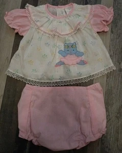 VTG Mayfair Pink Ballerina Dress Baby Infant Newborn 0-6 Months Diaper Cover - Picture 1 of 4