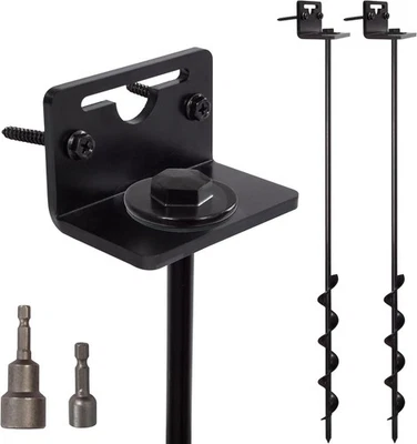 Juego de anclajes de tierra para casas móviles atornillables con soportes juego de adaptador de taladro Foto 1 de 4