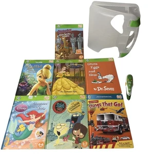 LeapFrog Tag Reading System Pen 7 Book Lot Storage Case Kids Learn To Read Set - Picture 1 of 6