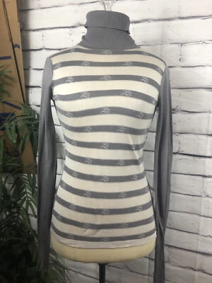 Z Spoke Zac Posen Gray Womens Size S Long Sleeve Turtleneck 100% Silk Sweatshirt - Image 1 of 4