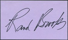 RAND BROOKS SIGNED 3X5 INDEX CARD GONE WITH THE WIND HOPALONG CASSIDY SERIES