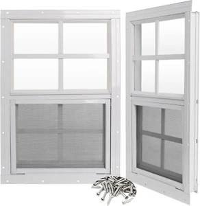 Shed/Chicken Coop/Play House Windows 14X21 White Flush w/ Safety Glass 2 Pack - Picture 1 of 7
