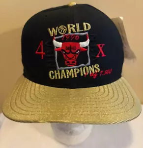 NWT Vintage 1 OF 7,500 1996 CHICAGO BULLS 4X WORLD CHAMPS NEW ERA SNAP BACK HAT - Picture 1 of 10