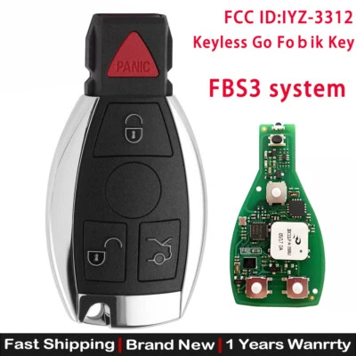 NUEVO Para Mercedes Benz 2009-2014 Llave Go Fobik Sin Llave FBS3 IYZ-3312 PUSH-TO-START Foto 1 de 4