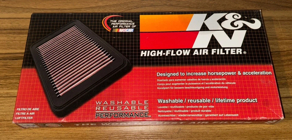 Filtro de admisión de aire K&N 33-2248 para Ford F-250/350/450 1999-2003 7,3 L V8 diésel Foto 1 de 4