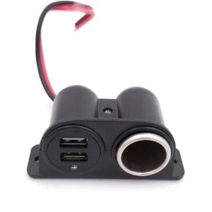 Car Cigarette Lighter Auxiliary Dual USB Power Outlet 12V Socket Plug Adapter et - Picture 1 of 4