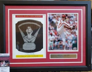 FRAMED Autographed Phillies Steve Carlton Night Program 8x10 Photo Baseball JSA - Picture 1 of 8