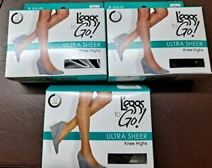 6 pairs Leggs to Go! Ultra Sheer knee highs Coffee, sheer toe, one size Q15232