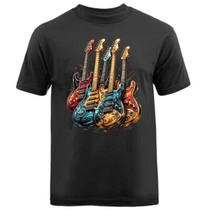 Camiseta gráfica de banda de música rock estilo retro de guitarra - Imagen 1 de 17
