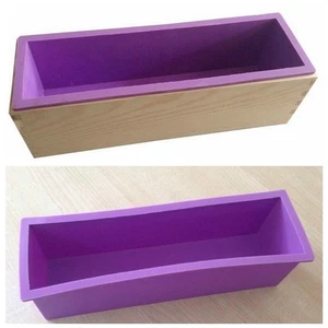 DIY Tools Toast Loaf Baking Cake Molds Rectangle Wooden Box Silicone Soap Mold - Picture 1 of 9