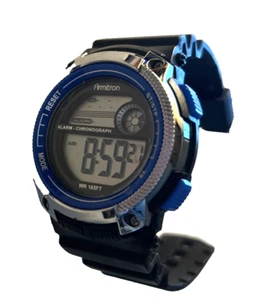 Armitron All Sport Men's 9" Silvertone Digital Chrono Watch WR New Battery - Picture 1 of 5