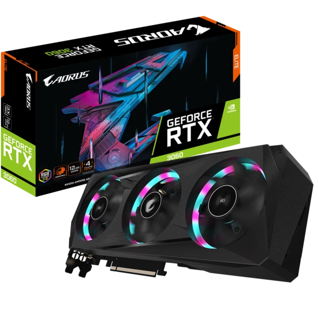 GIGABYTE AORUS GeForce RTX 3060 ELITE 12GB GDDR6 Graphics Card