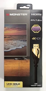 Monster HDMI GOLD 4ft/1.2m 4K HDR UHD 2X Thicker Cable New - Picture 1 of 6