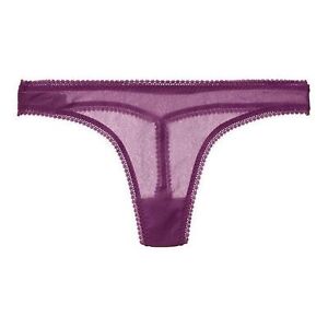 OnGossamer 3512 Purple Velvet Nylon Gossamer Mesh Hip G Thong - S/M