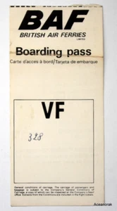 B A F Boarding Pass 1970's - Picture 1 of 1