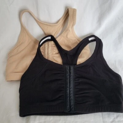 NWOT Fruit of the Loom Black and Tan Sports Bras, Size 34, Fasten in Front - Image 1 of 4