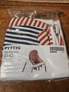 IKEA NEW Highchair Cushion w/ Cover Reversible Red Blue White Stripes Pyttig - Picture 1 of 2