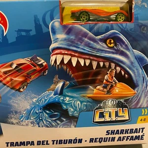 Hot Wheels City Sharkbait Car & Track Toy Play Set Hot Wheels Mattel - Picture 1 of 5