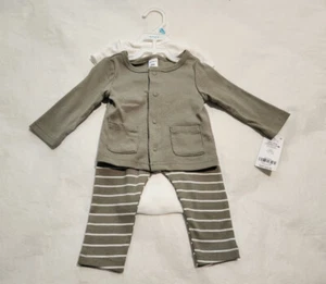 NWT Carter's Cardigan Bodysuit Pants Outfit 3PC Set 6 Months Baby Boy - Picture 1 of 2