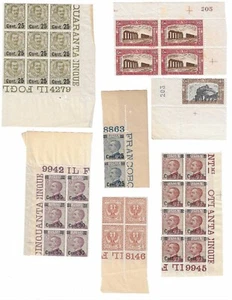 AD11.03 ITALIA REGNO 7 VALORI NUOVI ** CON NUMERO DI TAVOLA SINGOLI E BLOCCHI - Foto 1 di 2