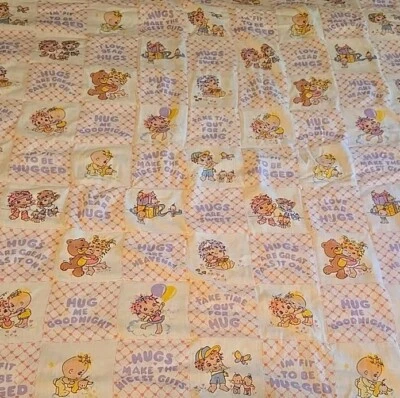 Vtg 80s Hugga Bunch Homemade Baby Quilted Blanket Cotton Fabric Hallmark 39"×40" - Image 1 of 4
