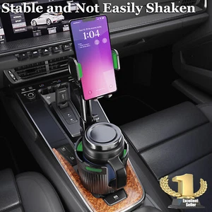 Adjustable Car Cup Holder with Phone Mount Universal Cell Phone Holder Cupholder - Picture 1 of 8