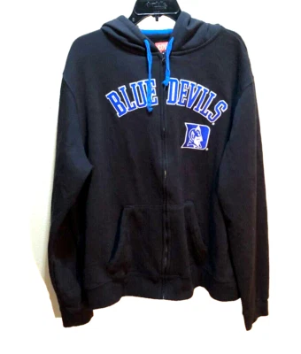 Duke Blue Devils NCAA Vintage Cubierta Una Cremallera Cosida Baloncesto Negro Sudadera con Capucha 2XL Foto 1 de 2