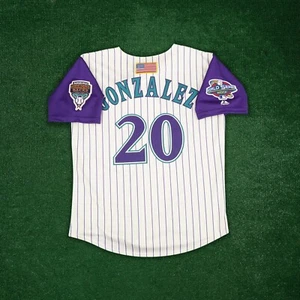 Luis Gonzalez 2001 Arizona Diamondbacks Men's Alt Ivory World Series Jersey - Picture 1 of 8