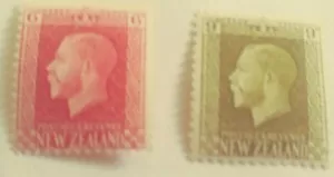 New Zealand Scott's 154 and 158. MH. King George V. sal's stamp store. - Picture 1 of 2