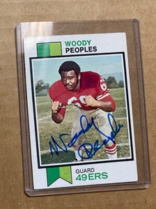 1973 Topps Woody Peoples #262 Autographed Card San Francisco 49ers - Imagen 1 de 2