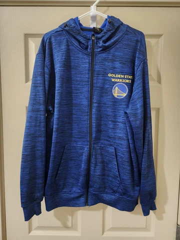 Golden State Warriors Blue Full Zip Hoodie Sz XL Cover