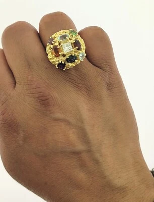 Anillo de oro amarillo de 18 k con diamantes naturales y piedras preciosas multicolores H.STERN Foto 1 de 4