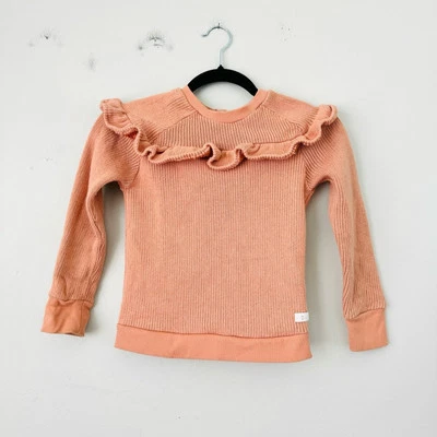 Seven For All Mankind Melocotón Tejido Volantes Botón Trasero Manga Larga Niños 6 Foto 1 de 4