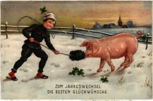 PC CHIMNEY SWEEPER HAPPY NEW YEAR (a73658) - Picture 1 of 2