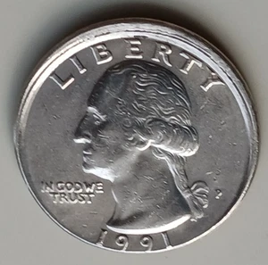 1991 5% Off Center Washington Quarter Error LOOKS Uncirculated - Picture 1 of 2