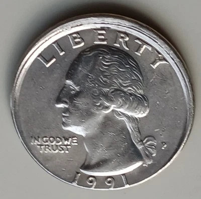 1991 5% Off Center Washington Quarter Error LOOKS Uncirculated - Image 1 of 2