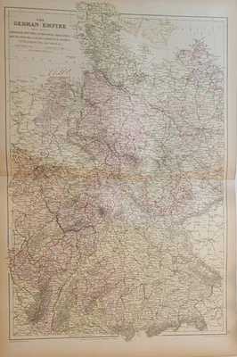 Two 1882 Blackie large maps German Empire east west sheets printed color - Image 1 of 4