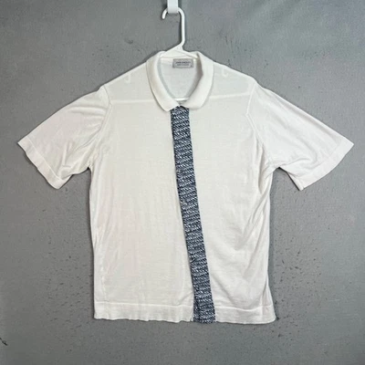 Camisa Polo John Smedley Hecha en Inglaterra Para Hombres XL Blanca 100% Algodón Foto 1 de 4